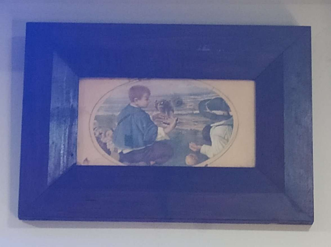 Lámina antigua de escena pastoral con marco de caoba - Cositas Antiguas – La Guadaña, Anticuarios Online en Jerez , vender antigüedades, muebles antiguos