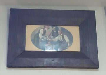 Lámina antigua de escena rural con marco de caoba - Cositas Antiguas – La Guadaña, Anticuarios Online en Jerez , vender antigüedades, muebles antiguos