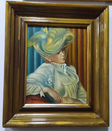 Cuadro al oleo señora elegante | Venta limitada - Cositas Antiguas – La Guadaña, Anticuarios Online en Jerez , vender antigüedades, muebles antiguos