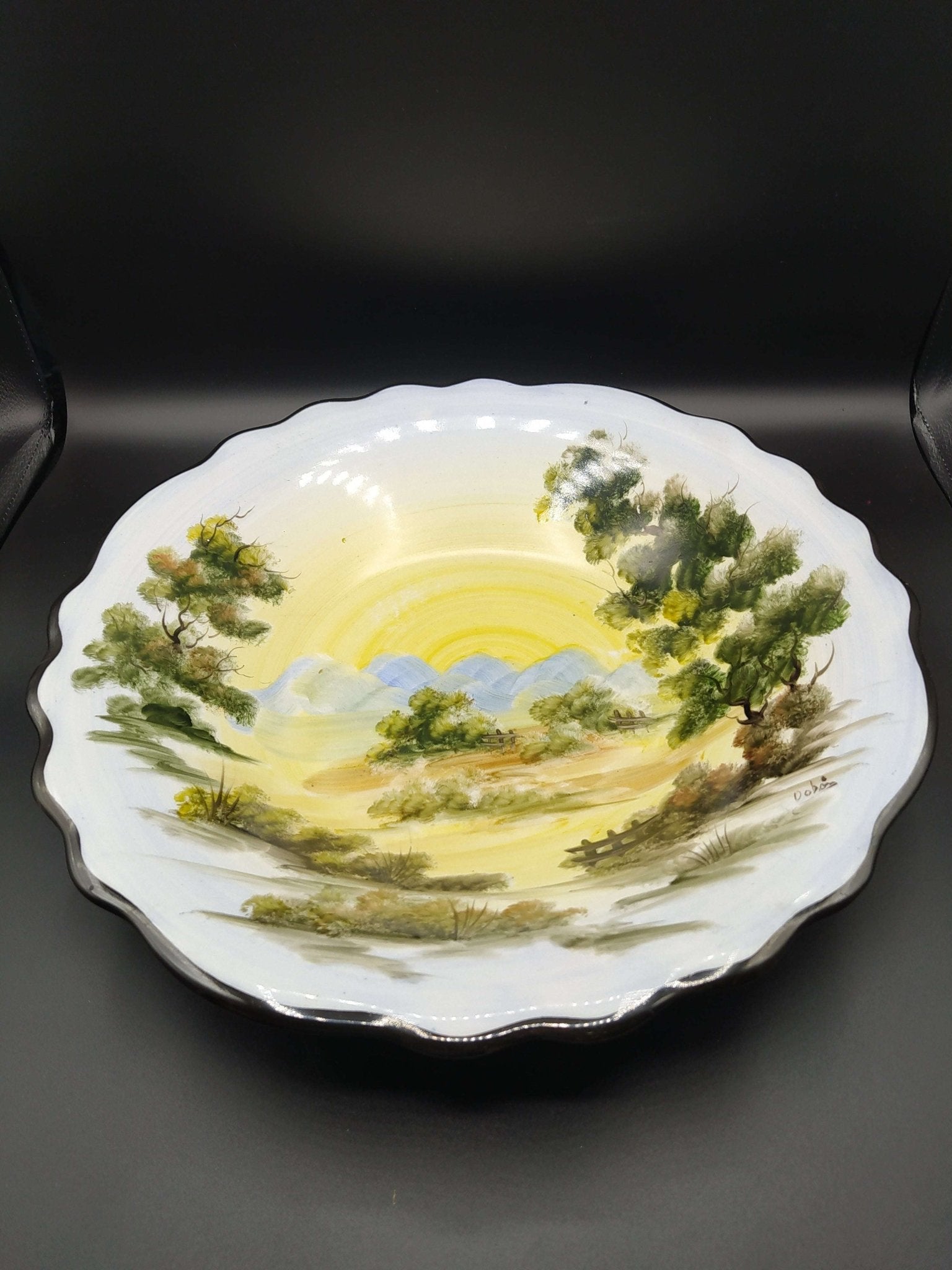 Aguamanil set de cerámica artesanal pintada a mano - Cositas Antiguas – La Guadaña, Anticuarios Online en Jerez , vender antigüedades, muebles antiguos