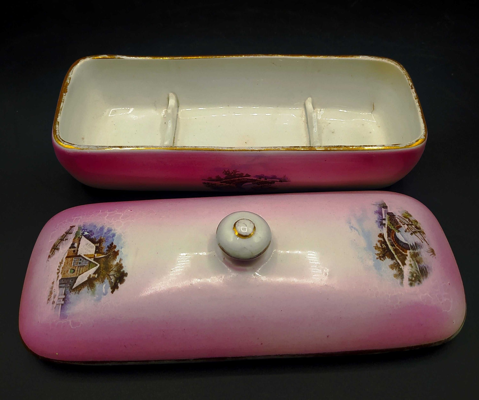 Palangana con Tarros de Tocador, Porcelana Cartuja - Cositas Antiguas – La Guadaña, Anticuarios Online en Jerez , vender antigüedades, muebles antiguos