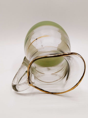 Jarra de Cristal Verde Mate y Dorado – Calidad y Elegancia - Cositas Antiguas – La Guadaña, Anticuarios Online en Jerez , vender antigüedades, muebles antiguos