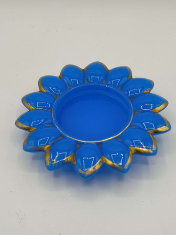 Plato de opalina azul con decorado dorado, calidad premium - Cositas Antiguas – La Guadaña, Anticuarios Online en Jerez , vender antigüedades, muebles antiguos