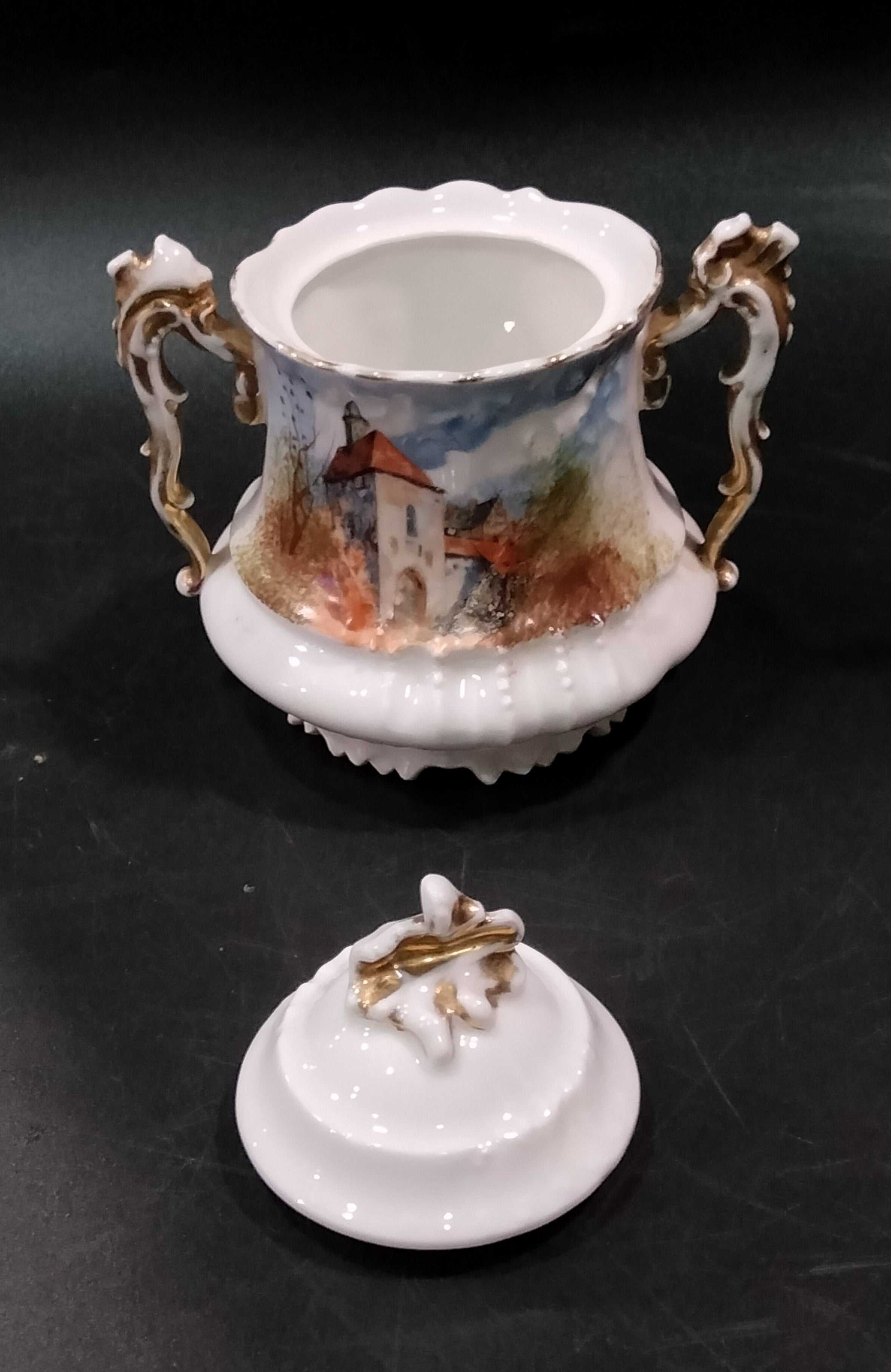 Juego de Café Tu y Yo de Porcelana Limoges, 1915-1934 - Cositas Antiguas – La Guadaña, Anticuarios Online en Jerez , vender antigüedades, muebles antiguos