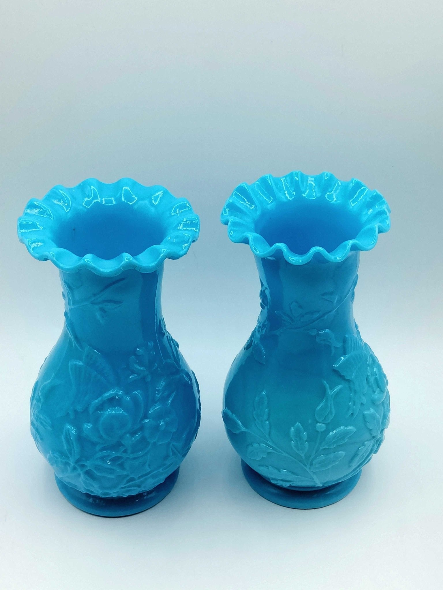 Jarron de opalina azul, alta calidad y estilo vintage - Cositas Antiguas – La Guadaña, Anticuarios Online en Jerez , vender antigüedades, muebles antiguos