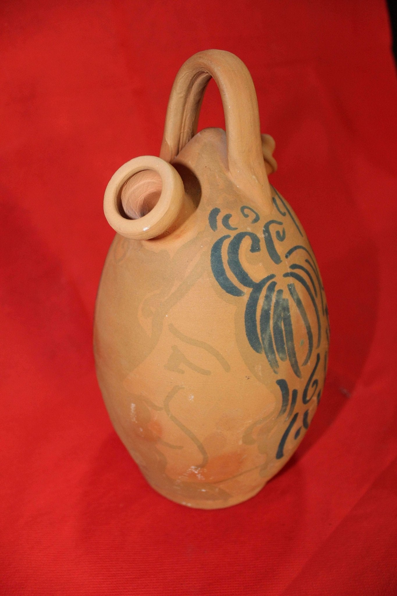 Botijo de cerámica Campo Real pintado a mano, alta calidad - Cositas Antiguas – La Guadaña, Anticuarios Online en Jerez , vender antigüedades, muebles antiguos