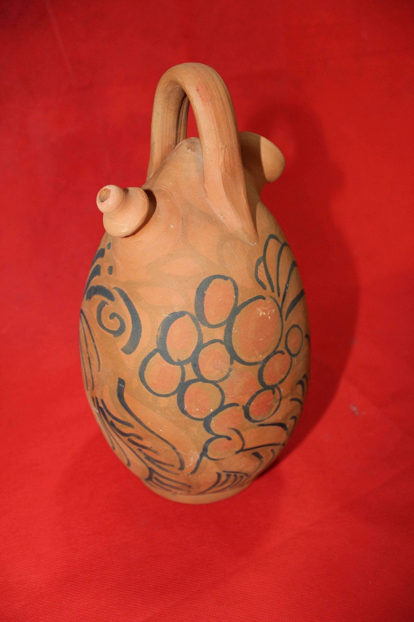 Botijo de cerámica Campo Real pintado a mano, alta calidad - Cositas Antiguas – La Guadaña, Anticuarios Online en Jerez , vender antigüedades, muebles antiguos